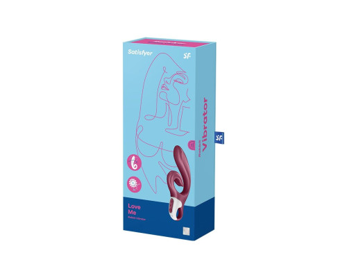 Вібратор-кролик Satisfyer Love Me Red, гнучкий, відросток з потрійним кінчиком