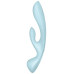 Двосторонній вібратор-кролик Satisfyer Triple Oh Light Blue, 3 мотори, руків’я-масажер