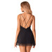 Сорочка та трусики Obsessive Bella Rou chemise & thong XL/2X