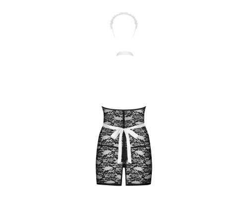 Еротичний костюм покоївки Obsessive Servgirl costume S/M, халат, стрінги, фартух, обруч