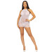 Сукня-сітка зі стразами Leg Avenue Rhinestone halter mini dress White, відкрита спина, one size