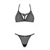 Напівпрозорий комплект Obsessive Celia Noir 2-pcs set XL/2XL, бюстгальтер, стрінги