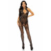 Бодістокінг Leg Avenue Rhinestone Lace and Net Bodystocking OS Black