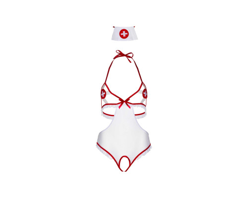 Костюм медсестри Leg Avenue Naughty Nurse, one size, боді та шапочка