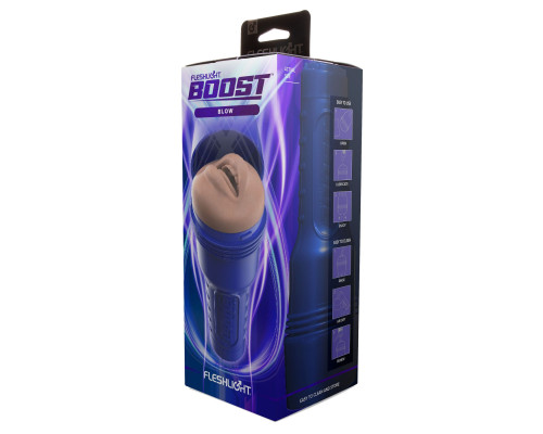 Мастурбатор-ротик Fleshlight Boost Blow Light Medium Flesh, плаваючі кільця Turbo Tech