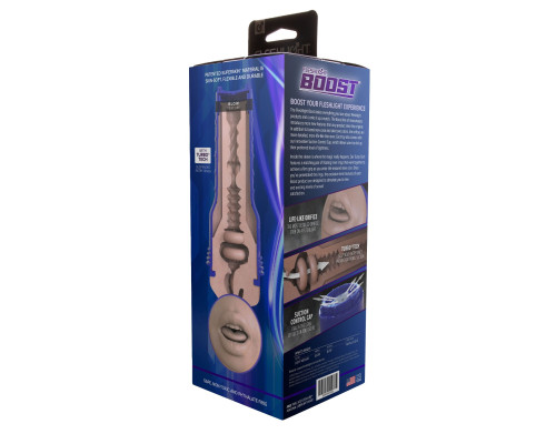 Мастурбатор-ротик Fleshlight Boost Blow Light Medium Flesh, плаваючі кільця Turbo Tech