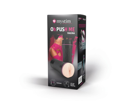 Мастурбатор-вагіна Mystim O(h) PUSH ME Vagina, можна стискати та регулювати вакуум