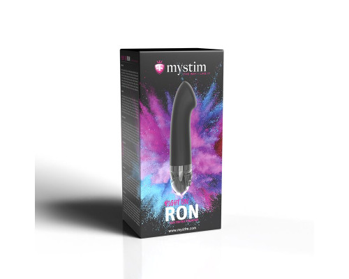 Вібратор для точки G з електростимуляцією Mystim Right on Ron Black Edition