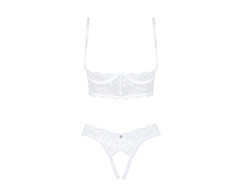 Еротичний комплект Obsessive Heavenlly 2-pcs cupless set XL/2XL, відкриті груди, з доступом
