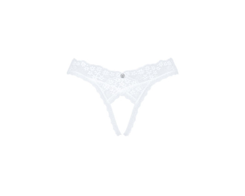 Мереживні танга Obsessive Heavenlly crotchless thong XS/S, з доступом
