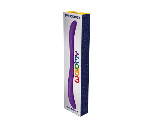 Подвійний фалоімітатор Wooomy Twoooney Semirealistic Double Dong Purple, діаметр 3 та 3,8 см