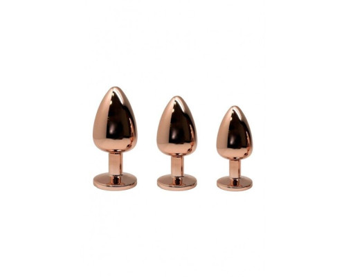 Анальна пробка Wooomy Tralalo Rose Gold Metal Plug MAGENTA M (зіпсована упаковка)