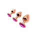 Анальна пробка Wooomy Tralalo Rose Gold Metal Plug MAGENTA M (зіпсована упаковка)