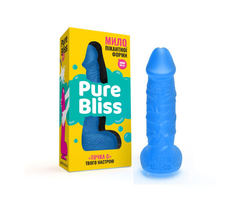 Розпродаж!!! Крафтове мило-член із присоскою Pure Bliss MINI Dark Blue (термін 02.02.2024)