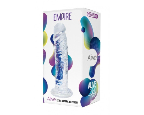 Прозрачный фаллоимитатор Alive Jelly Dildo Empire (мятая упаковка)