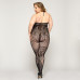 Мереживний бодістокінг JSY «Гаряча Хейлі» Plus Size, Black, халтер, імітація панчіх, відкритий досту