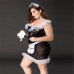 Костюм покоївки JSY «Слухняна Ельма» Plus Size Black, сукня, фартух, головний убір покоївки