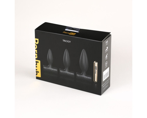 Набір анальних пробок Pornhub Anal Training Kit з перезаряджуваною віброкулею