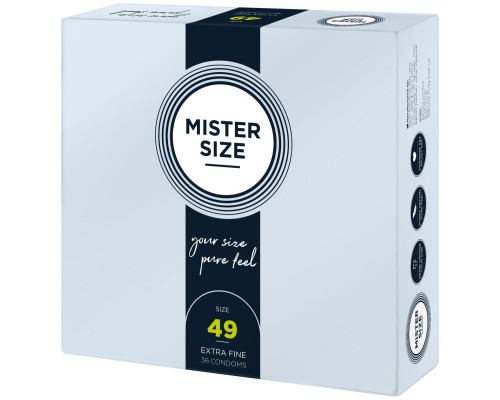 Презервативи Mister Size - pure feel - 49 (36 condoms), товщина 0,05 мм (пошкоджена упаковка!!!)