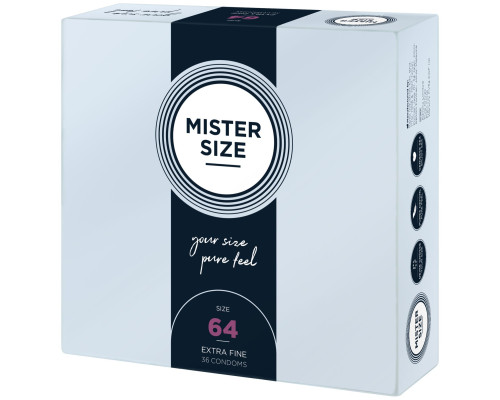Презервативы Mister Size - pure feel - 64 (36 condoms), толщина 0,05 мм (мятая упаковка!!!)