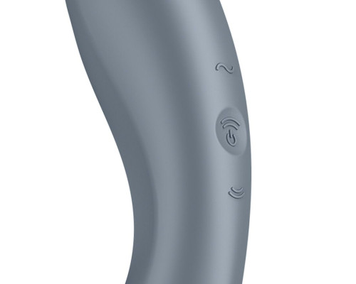 Вакуумний стимулятор з вібрацією Satisfyer Curvy Trinity 1 Bluegrey, іграшка 3в1