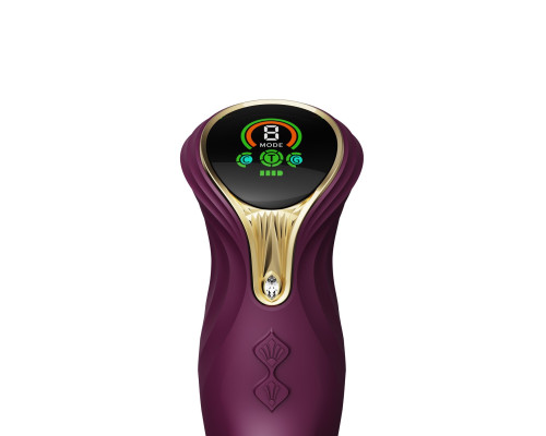 Пульсатор-кролик з вібрацією Zalo Mose Velvet Purple, нагрівання до 42°, кристал Swarovski