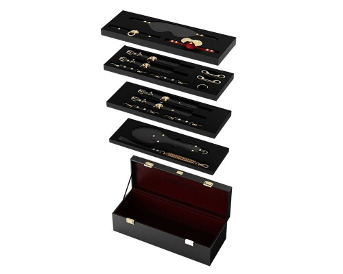 Розкішний набір для BDSM Zalo Bondage Play Kit, 10 аксесуарів у кейсі, шкіра, кристал Swarovski