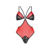 Напівпрозоре боді з мереживом Passion PEONIA BODY XXL/XXXL red