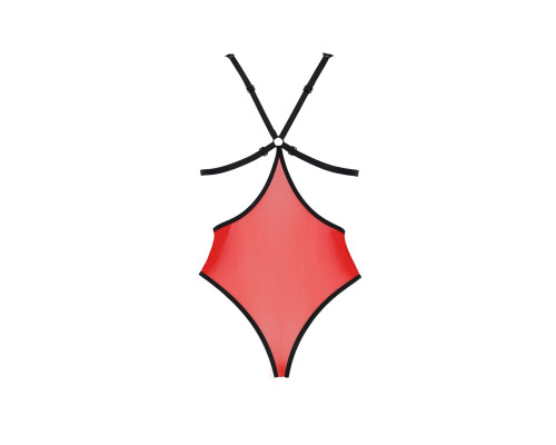 Напівпрозоре боді з мереживом Passion PEONIA BODY XXL/XXXL red