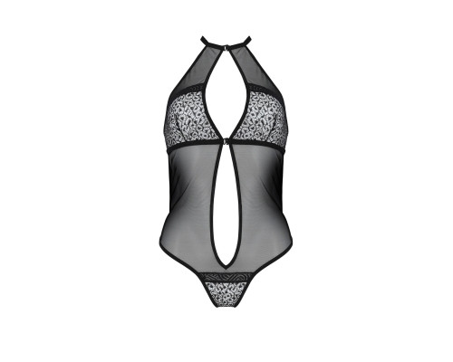 Сітчасте боді з мереживом на грудях Passion SATARA BODY S/M black