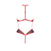 Сітчасте боді з мереживом на грудях Passion SATARA BODY XXL/XXXL red