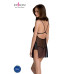 Сорочка Passion DELIENA CHEMISE S/M black, стрінги із заниженою талією