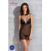 Сорочка Passion DELIENA CHEMISE XXL/XXXL black, стрінги із заниженою талією