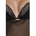 Сорочка Passion DELIENA CHEMISE XXL/XXXL black, стрінги із заниженою талією