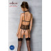 Корсет з відкритими грудьми Passion DOMINICA CORSET S/M beige, пажі для панчіх, стрінги