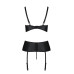 Корсет з відкритими грудьми Passion JANNIES CORSET S/M black, стрінги в наборі