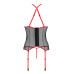 Корсет з пажами Passion SATARA CORSET XXL/XXXL red, стрінги, мереживо, застібки спереду та ззаду