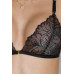 Комплект з відкритим доступом Passion DELIENA SET S/M black, ліф, стрінги, пояс для панчіх