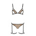 Еротичний комплект спідньої білизни Passion GABI SET S/M beige, трусики з гартерами