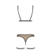 Еротичний комплект спідньої білизни Passion GABI SET S/M beige, трусики з гартерами