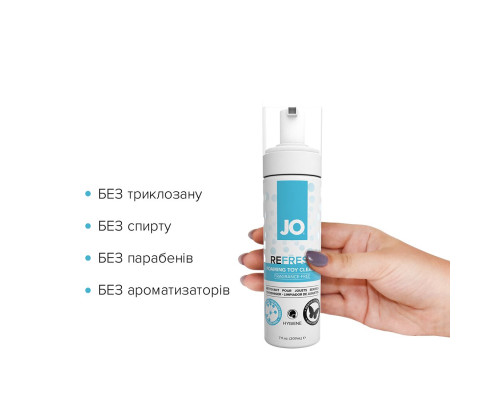 М’яка пінка для очищення іграшок JO REFRESH (207 мл) дезінфікує, проникає глибоко