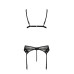 Комплект білизни Passion NESSY SET S/M black, бюстгальтер, пояс для панчіх, стрінги