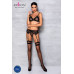 Комплект білизни Passion NESSY SET S/M black, бюстгальтер, пояс для панчіх, стрінги