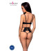 Комплект білизни Passion TASMINA SET XXL/XXXL black, ліф, високі трусики з корсетом ззаду