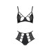 Комплект білизни Passion TASMINA SET XXL/XXXL black, ліф, високі трусики з корсетом ззаду