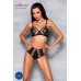 Комплект білизни Passion TASMINA SET XXL/XXXL black, ліф, високі трусики з корсетом ззаду