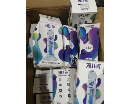 Прозорий фалоімітатор Alive Gallant Jelly Dildo  (м'ята упаковка!!!)