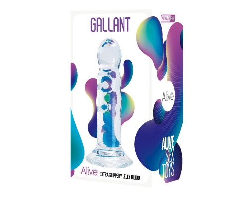 Прозорий фалоімітатор Alive Gallant Jelly Dildo  (м'ята упаковка!!!)
