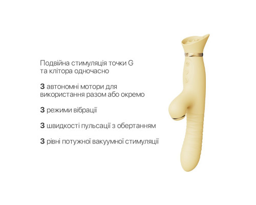 Пульсатор-вибратор с вакуумной стимуляцией Zalo - ROSE Thruster Lemon Yellow (мятая упаковка!!!)