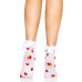 Шкарпетки жіночі з полуничним принтом Leg Avenue Strawberry ruffle top anklets One size, мереживні м